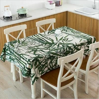 plant bamboo tablecloth waterproof linen thicken green leaves table cloth home decor dinning table covers nordic picnic fabric