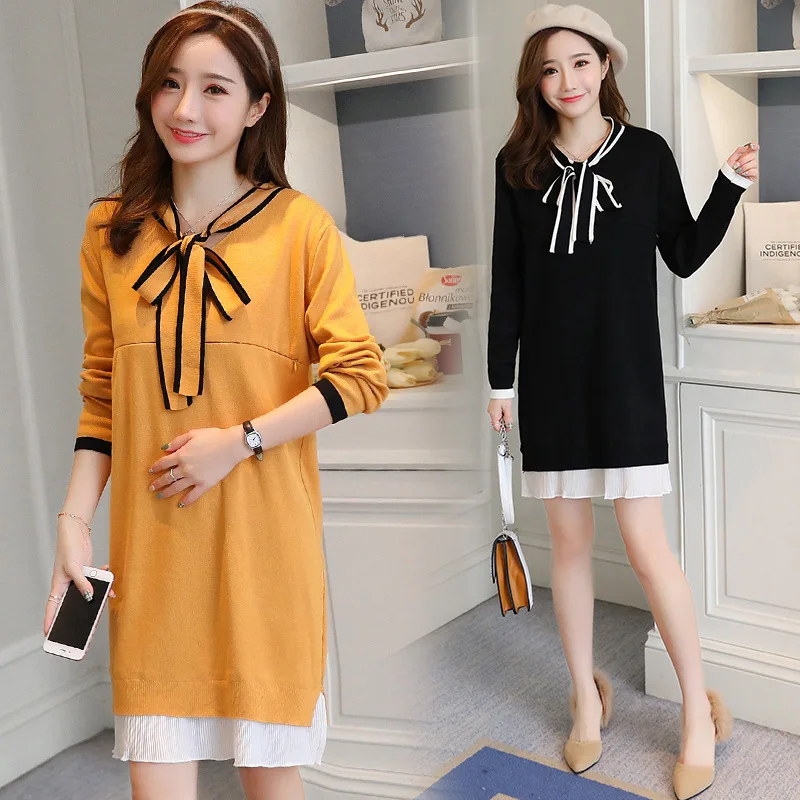 Свитер для беременных вязаный длинный свитер Новинка осени|Пуловеры| |