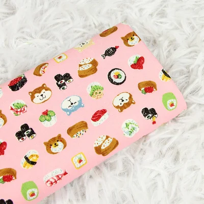 

Half Yard Soft Breeze Cotton Fabric With Cartoon Bread Print Handmade DIY Bag Garment Cloth Material 100% Cotton CR-574