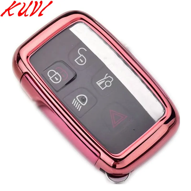 Мягкий чехол для ключей автомобиля из ТПУ для Land Rover A9 Range Rover Sport Evoque Freelander 2 Jaguar XE XJ XJL XF C-X16 V12 гитара F X Typ - Название цвета: pink
