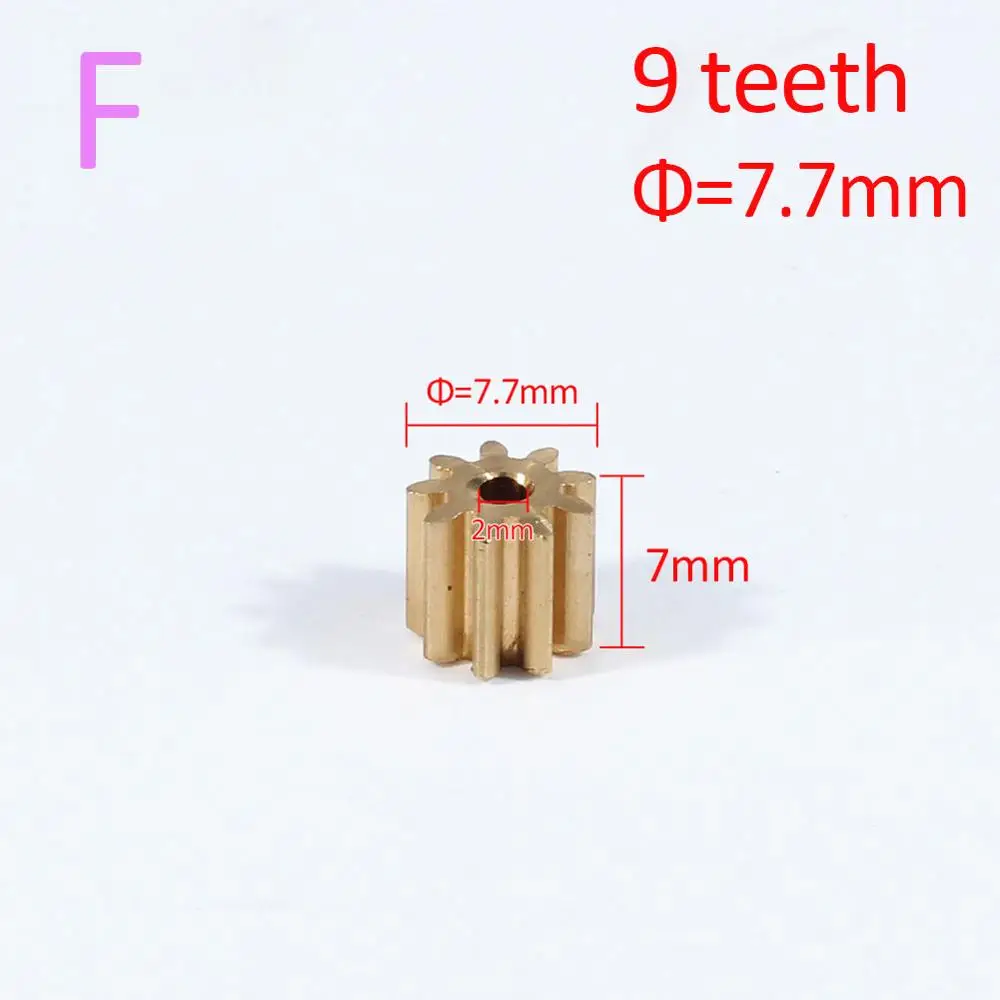 F AZGIANT 1PC 8/9/10/11/12 teeth copper car motor gear for FC280 260 130 140 motor international standard universal pinion brass - Цвет: F