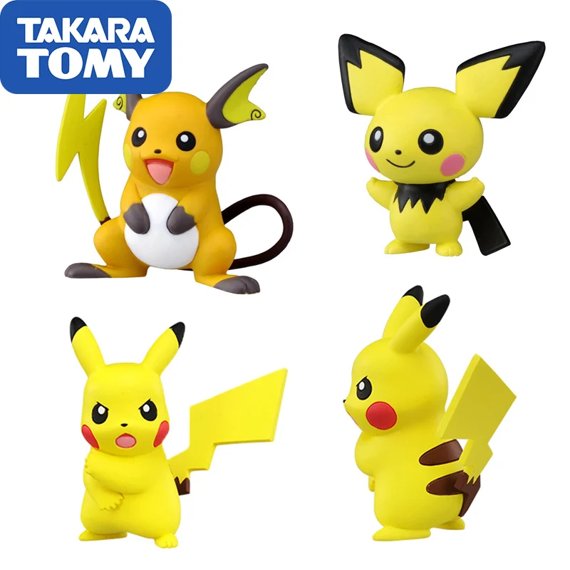 

TAKARA TOMY Pokemon Genuine Japan Version Action Figure MC Alola Region Raichu Pikachu Pichu Action Figure Doll Collections