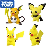 takara tomy pokemon genuine japan version action figure mc alola region raichu pikachu pichu action figure doll collections