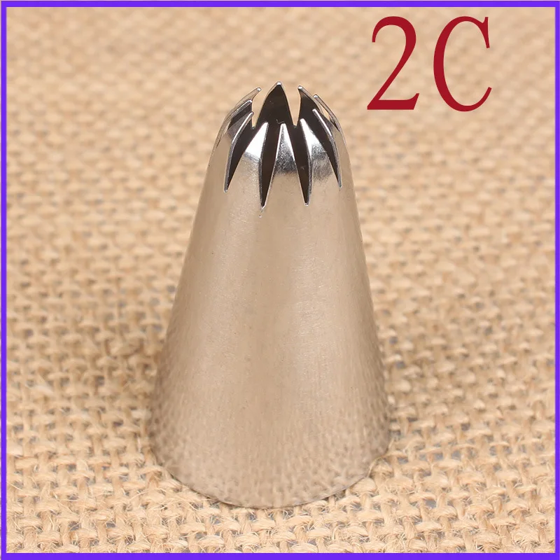 

2C# 10 Tooth Cookie Cream Decorating Mouth 304 Stainless Steel Welding Polishing Baking Cake DIY Tool Medium