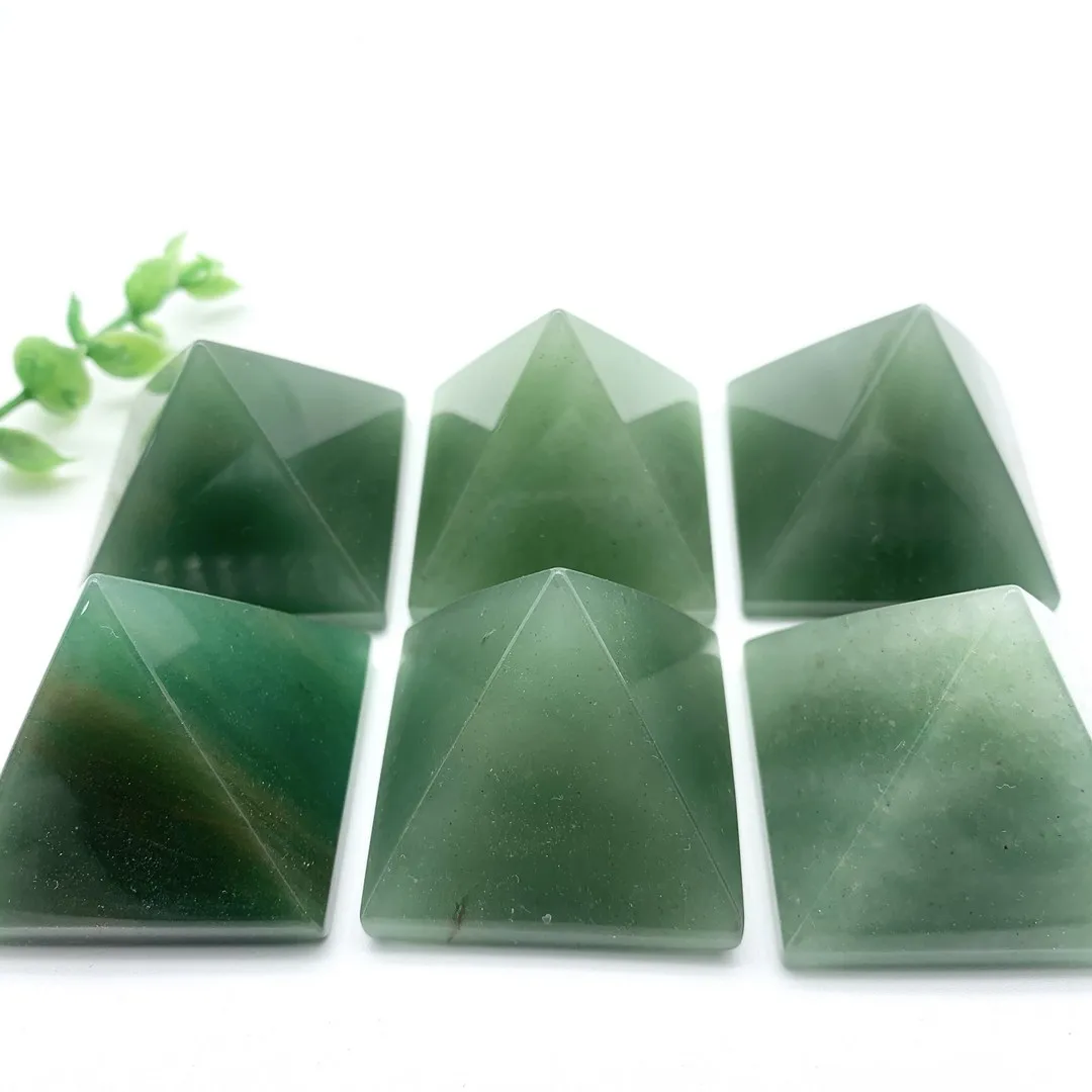 

40 мм натуральный камень зелёный авантюрин пирамида из кристалла кварца рейки энергии башня украшения дома Исцеление украшения камнями