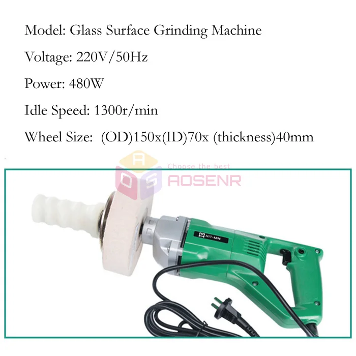Электрическая ручная полировальная машина для поверхности стекла ремонта