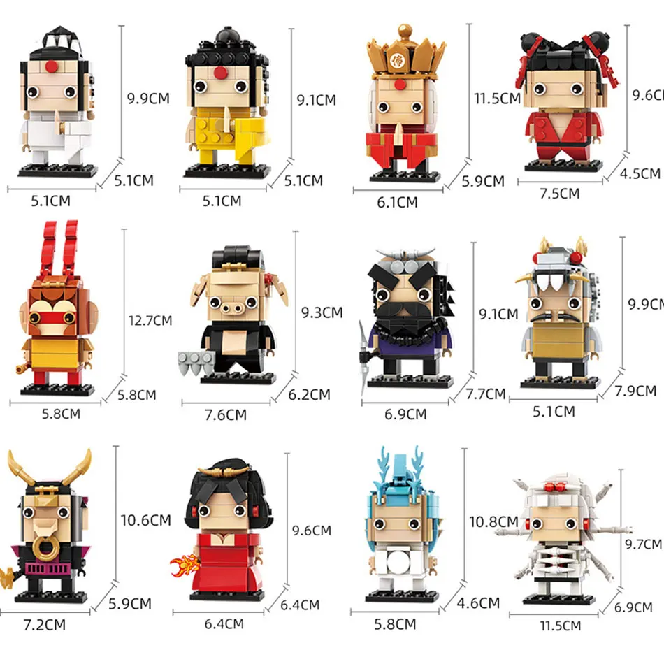 12 шт./компл. Путешествие на Запад Китайский Персонаж Обезьяна Король Brickheadz