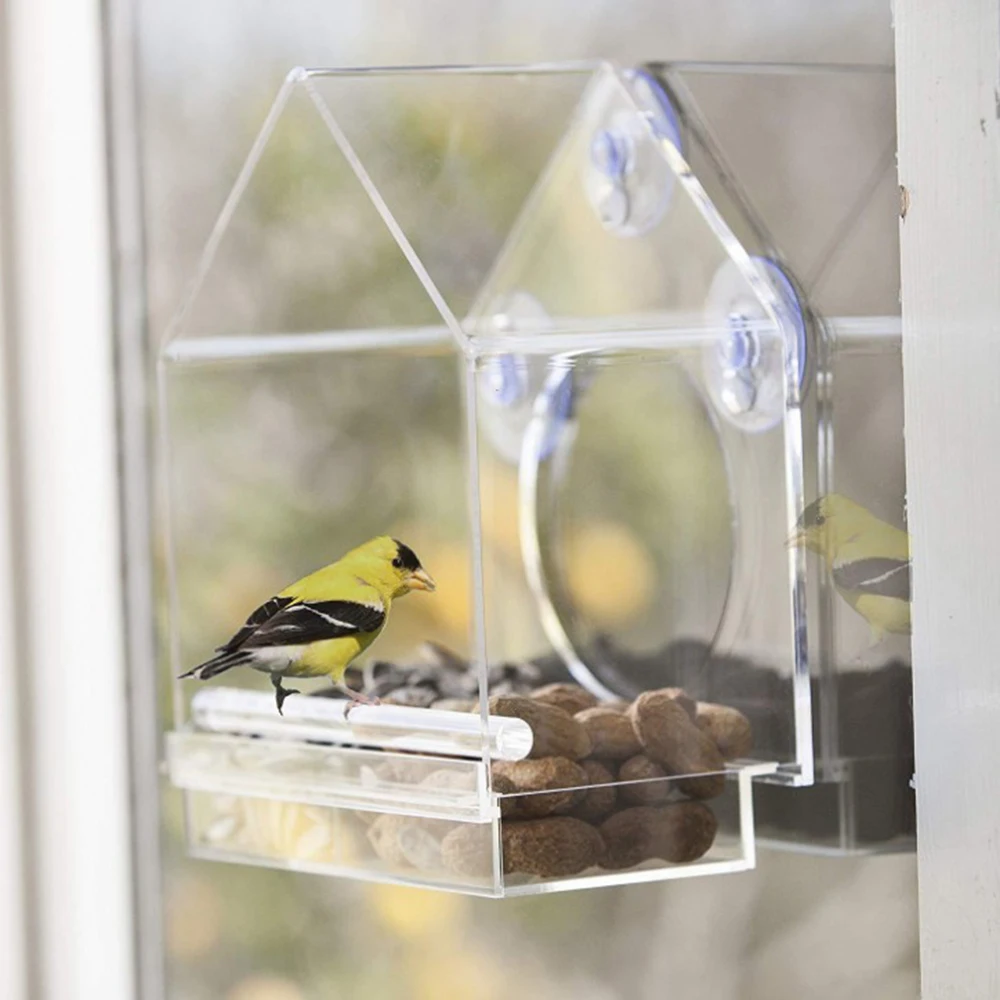 

Acrylic Transparent Bird Feeder Tray House Window Suction Cup Tool Excellent Clarity Durable Clear Bird Feeder Outdoor Brand New