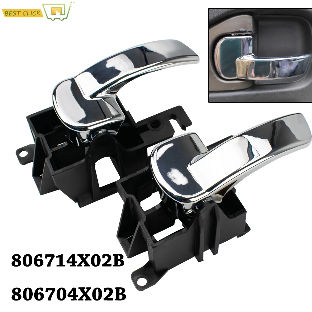 

Front Rear Left Right Car Inner Interior Door Handle Knob Lock Cover For Nissan Navara D40 Pathfinder R51 806714X02B 806704X02B