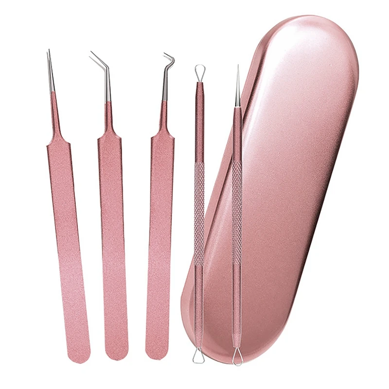 

Blackhead Remover Pimple Tool Kit Blackhead Extractor Tool Blemish Whitehead Popping Tool with Portable Metal Case