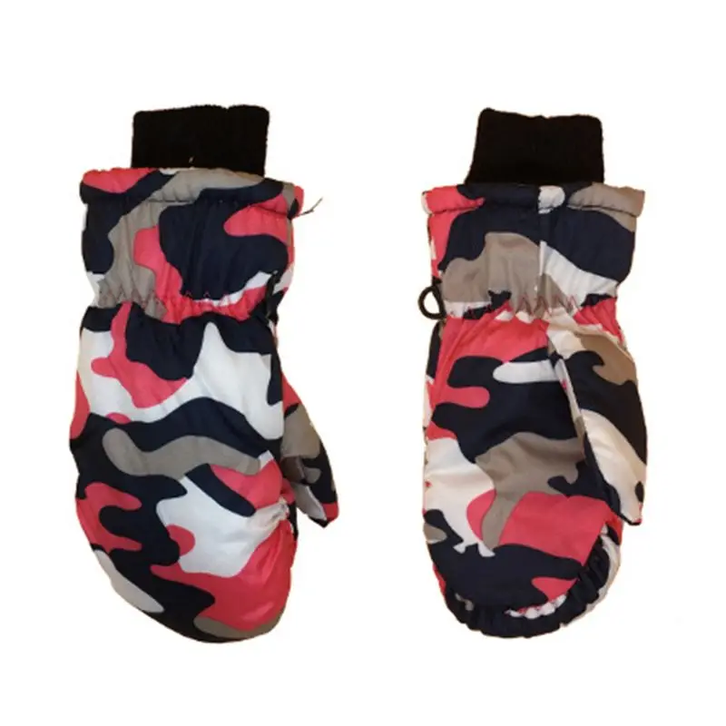 

Toddler Kids Winter Camouflage Printed Full Finger Gloves Waterproof Windproof Thicken Warm Elastic Ribbed Cuff Mittens 3-5T