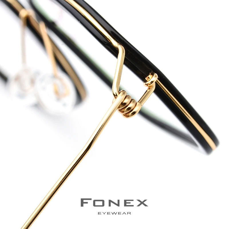 FONEX оптические очки из титанового сплава, мужские очки для близорукости, Дания, ультралегкие очки с оправой по рецепту, женские очки без винтов 98617