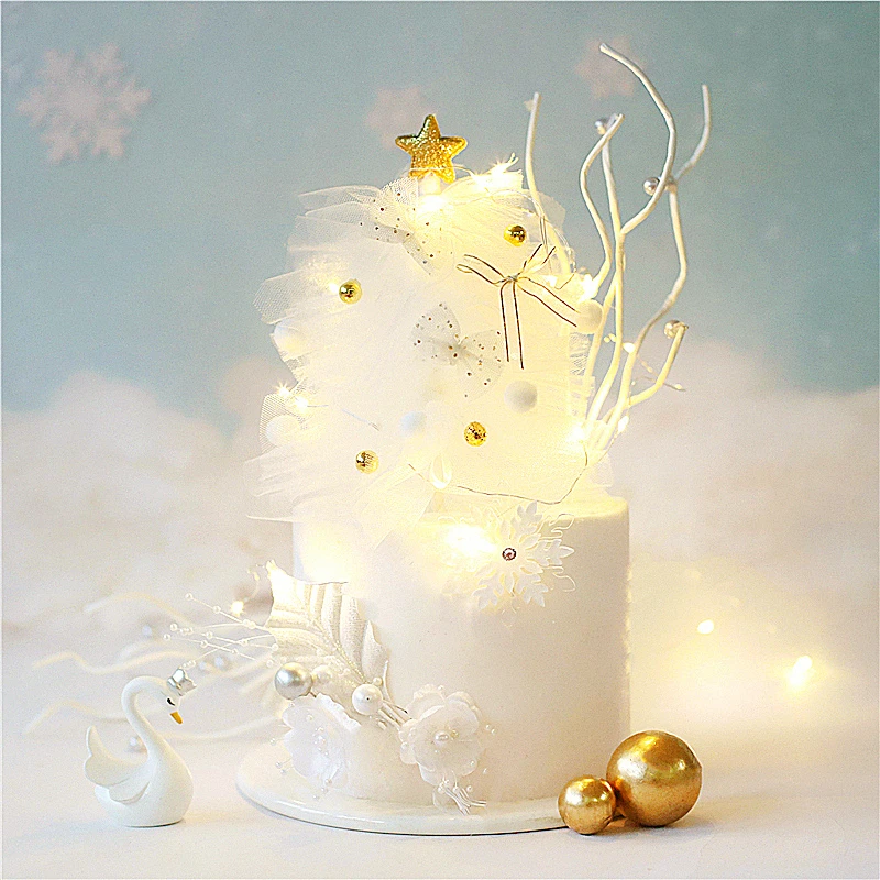 Помпон из пряжи для рождественской елки топпер торта на Рождество деревянный