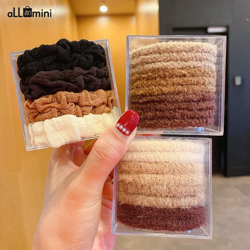 

Plush Hair Rope Women Girls Colorful Nylon Elastic Hair Bands Ponytail Hold Hair Tie Rubber Bands Scrunchie Hair Accessories