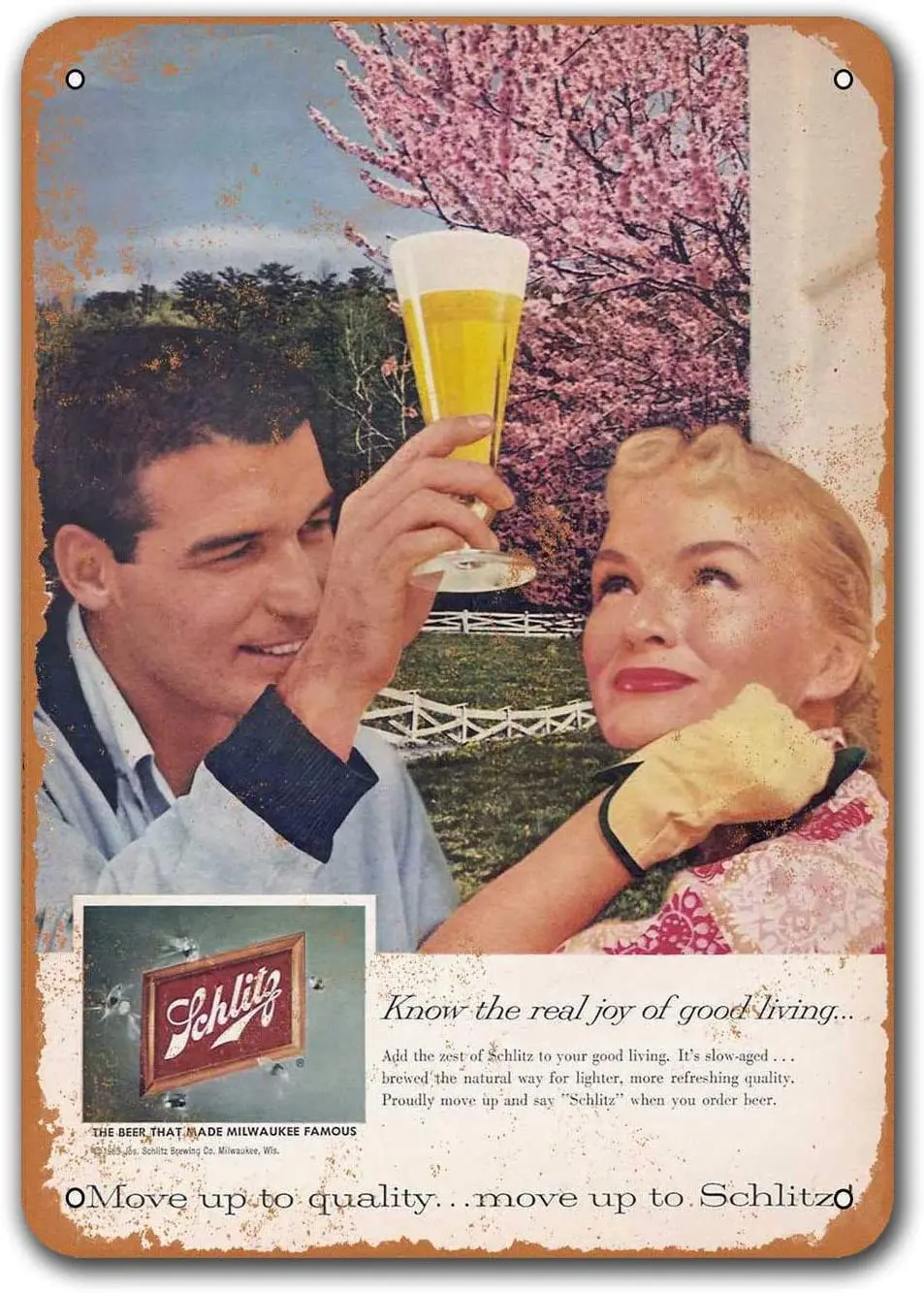 

Retro Metal Sign 1959 Schlitz Beer Tin Signs, Sisoso Plaque Poster for Bar Pub Garage Cafe Man cave Wall Decor 12x16 inch