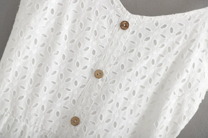 

Hollow Embroidery Vintage Chic Out Strap Midi Dress Women Sleeveless Backless Ladies Long Dresses Casual Vestidos Mujer