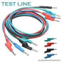 4pcs 4mm banana to banana plug 1m length double ended soft silicone test leads cable for power supplies