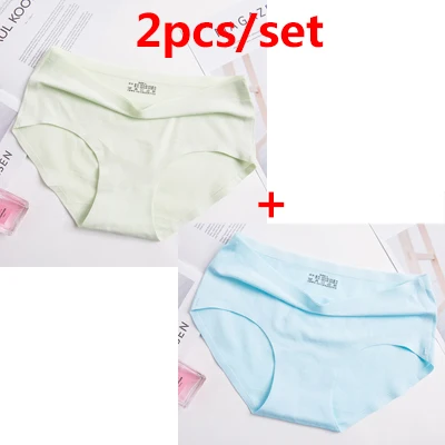2pcs Color 3 2 шт./лот сексуальные трусики женское нижнее белье бесшовные трусики женские дышащие комфортные трусики женское нижнее белье - Цвет: 2pcs Color 3