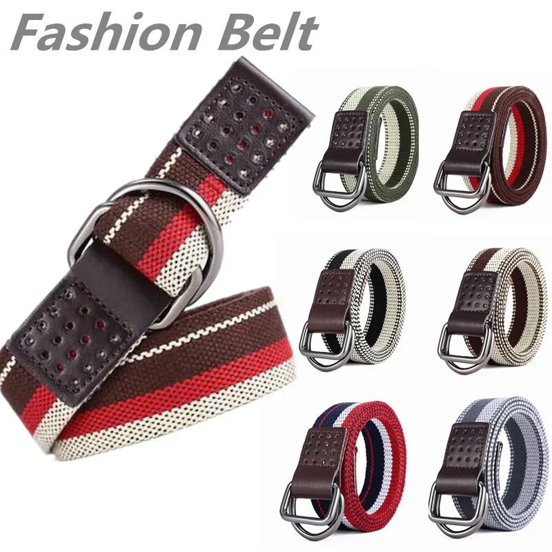 

6 Colors Men Casual Knitted Pin Buckle Belt Woven Canvas Elastic Expandable Braided Stretch Mixed Color Webbing Strap