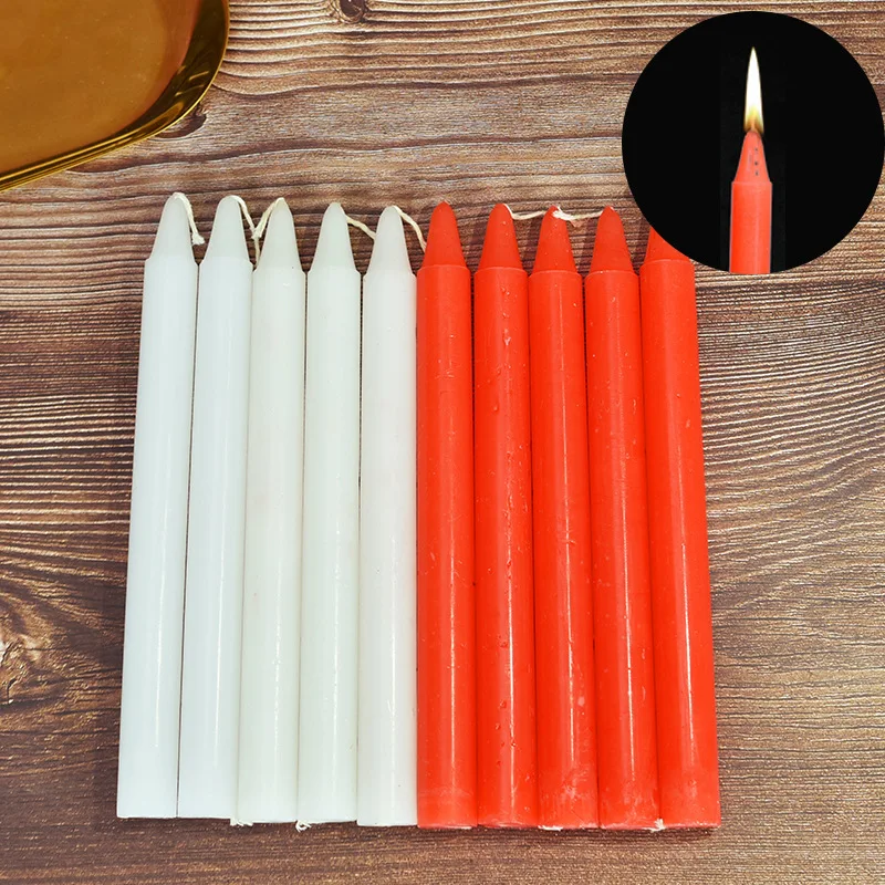 10pcs/set Home Decorative Candles Household Smokeless general Red candle Romantic Wedding Decoration long stick emergency |