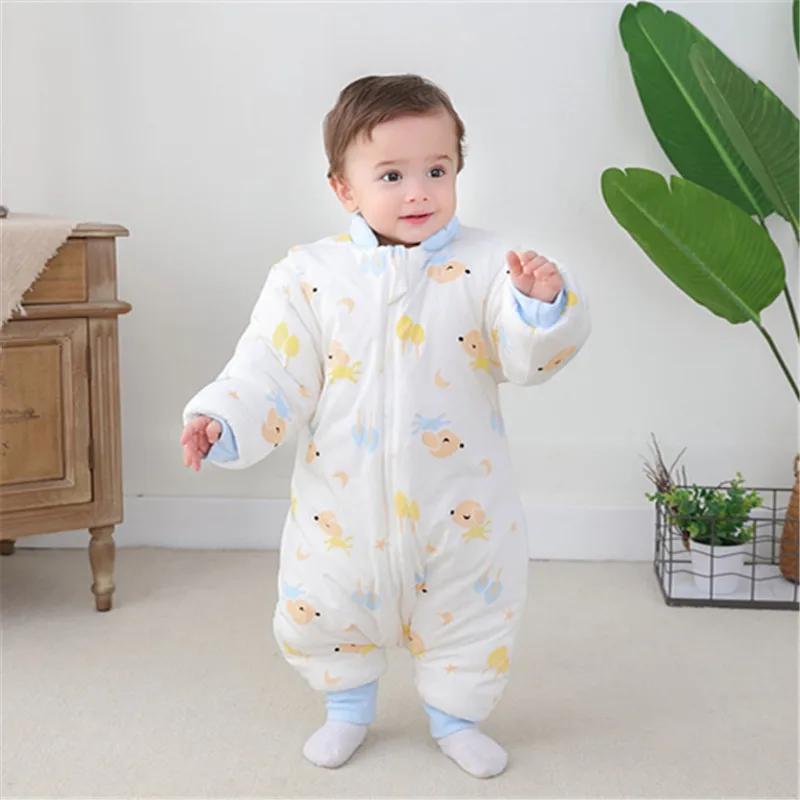 Зимний детский спальный мешок из плотного хлопка комбинезоны с разрезами на