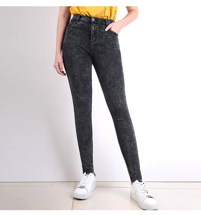 Женские облегающие джинсы LEIJIJEANS, классические высокоэластичные черные джинсы средней посадки со снежинками, модель 9259 большого размера