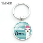 TAFREE Новое поступление брелоки с альпакой цепочки для ключей со стеклянной ламой изображение животного очаровательные брелоки для детей подарок YT52