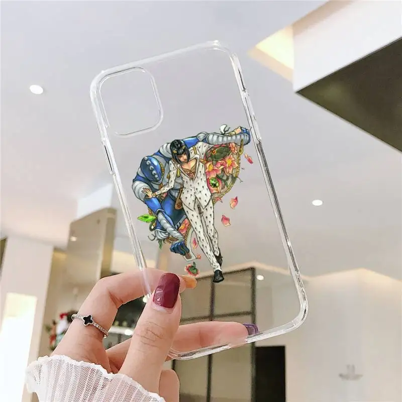 

JOJO BIZARRE ADVENTURE HEAVEN Anime Phone Case Transparent for iPhone 6 7 8 11 12 s mini pro X XS XR MAX Plus SE cover funda