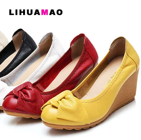 Туфли LIHUAMAO женские из коровьей кожи на платформе с ремешком пятке удобные