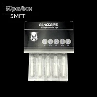 50pcslot tattoo tips tubes 11ft disposable transparent plastic flat tips sterilized tubes tattoo supplies 5mft