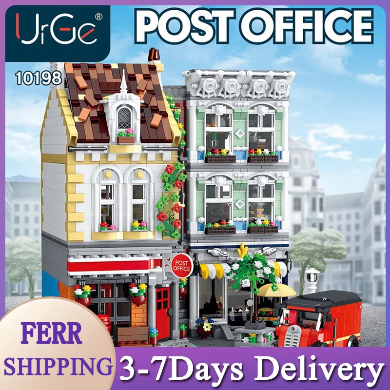 

Urge MOC 10198 City Street View Series Square Post Office Building Blocks 3716pcs Toys for Kids DIY Education Gifts