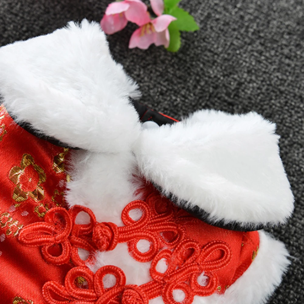 S/M/L/XL Новогодняя одежда для собак теплое пальто меховой воротник куртка домашних