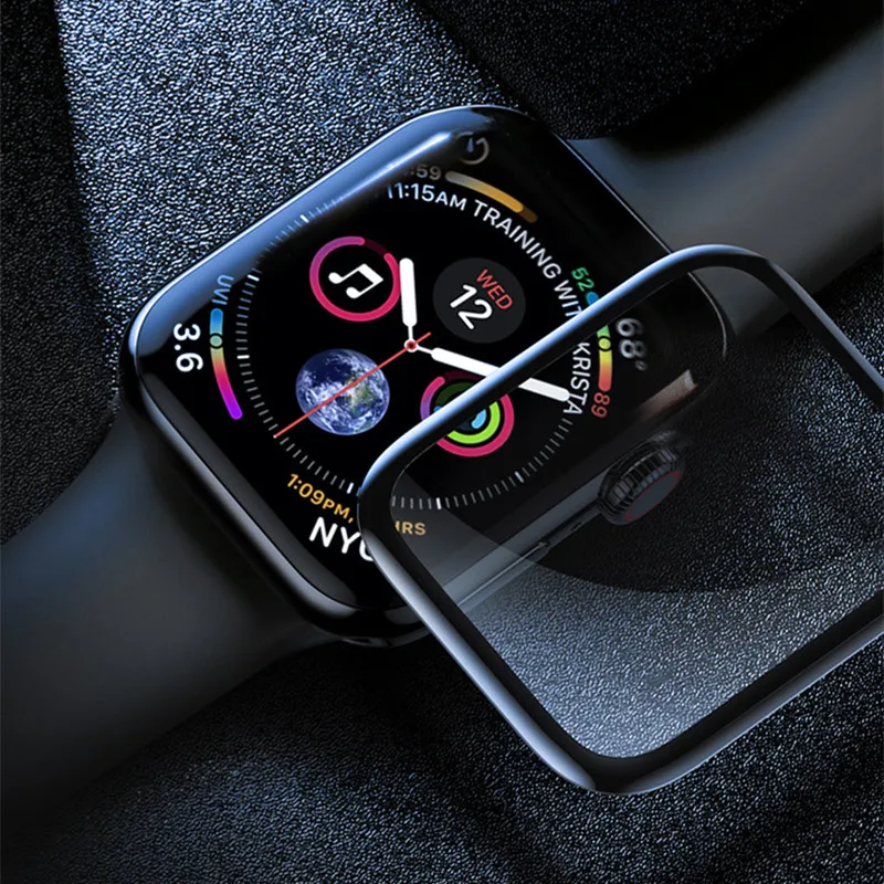 Screen Protector Black Full Coverage Protective Film for iWatch 6 5 4 40MM 44MM Not Tempered Glass Apple Watch 3 2 38MM 42MM | Наручные