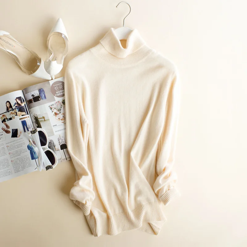 

Sherhure 2020 Plus Size White Knitted Turtleneck Women Slim Fit Camel Sweater And Pullovers Pull Femme Tricot