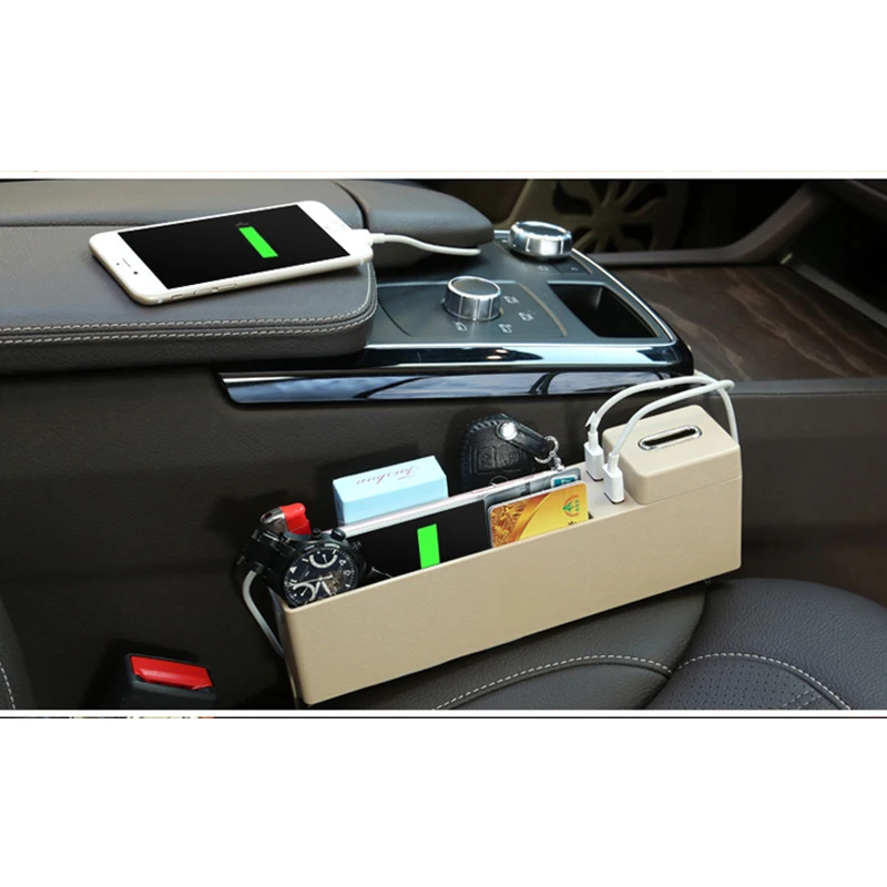 Multi-functional Car Seat Gap Storage Box 2 USB Wireless Charging For BMW X1 X3 X4 X5 X6 F10 F20 F15 F16 F25 F26 F30 F32 F34 F45 |