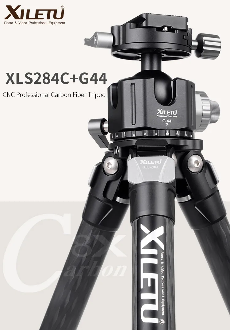 XILETU XLS-284C+ G44 Профессиональная фотография Штатив из углеродного волокна 360 градусов панорамная шаровая Головка Для Dslrs камер