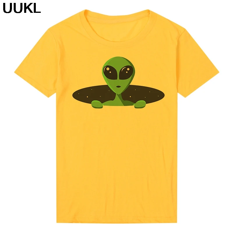 Poleras Mujer De Moda 2020 летняя тонкая секция белая футболка Harajuku Kawaii Green Alien Fun Футболка