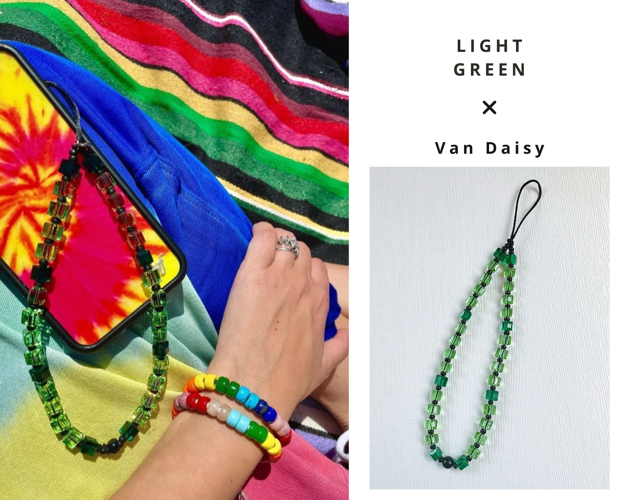 van daisy new clear square crystal colorful cubes beaded cell phone chains couple y2k bijoux phone lanyard strap key chain cord free global shipping