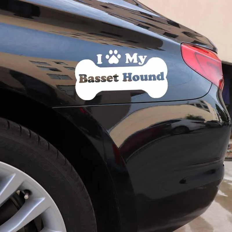 YJZT X см креативная виниловая наклейка автомобильная с надписью I Love Heart My bассет Hound