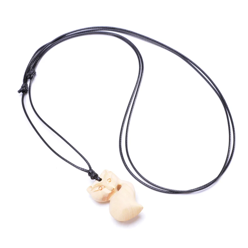 Ожерелье с милыми животными Подвеска для женщин натуральное дерево новая мода