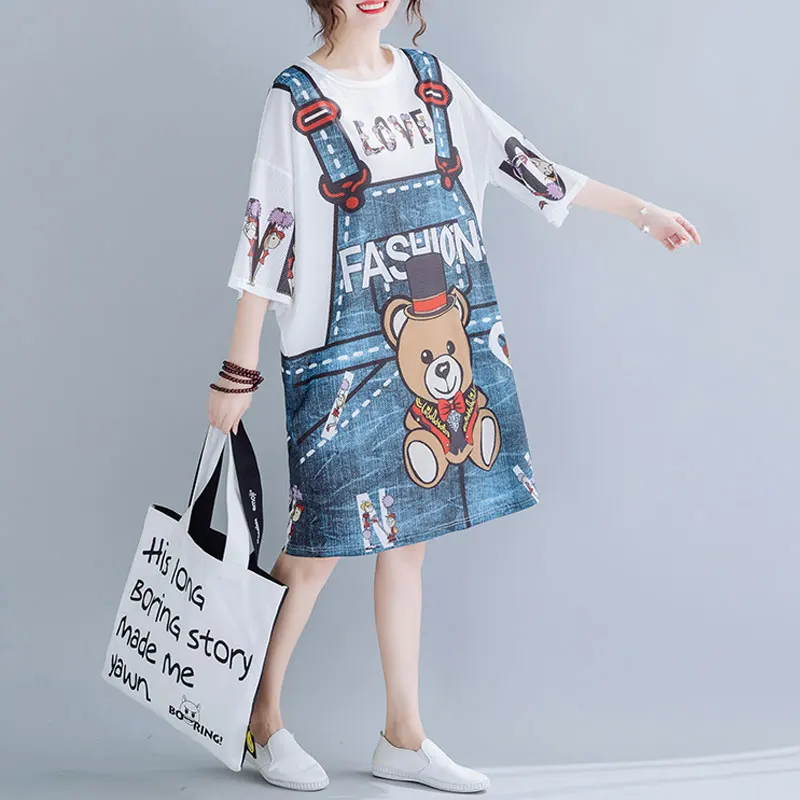 Женская одежда больших размеров летняя мода 2020 3D принт джинсовый фартук