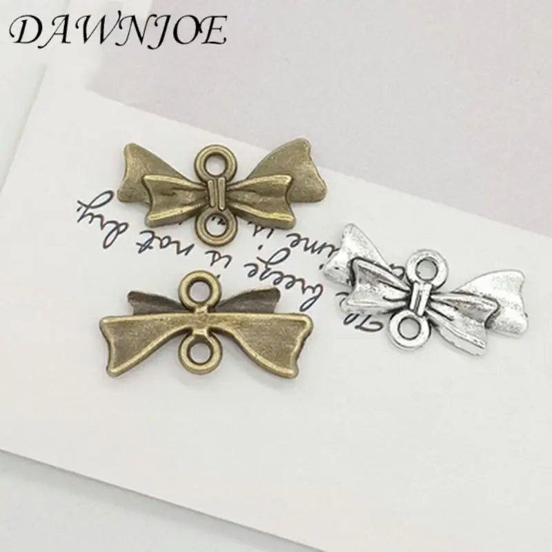 30 шт. винтажный Шарм с двойным отверстием бабочка лук соединитель DIY Изготовление