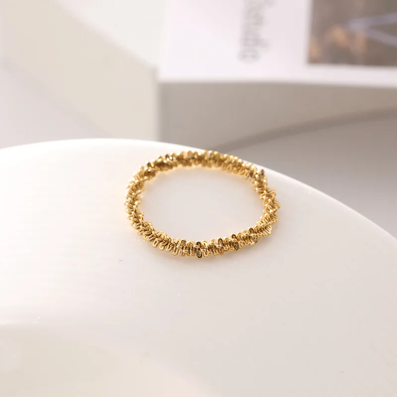 

Модные геометрические овальные кольца из нержавеющей стали с бусинами для женщин, аксессуары, минималистичное Золотое кольцо, женское ювел...