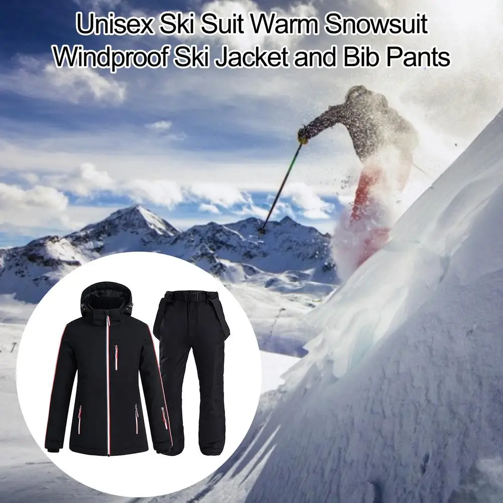 

Unisex Ski Suit Warm Snowsuit Windproof Ski Jacket And Pants Winter Warm Coat
