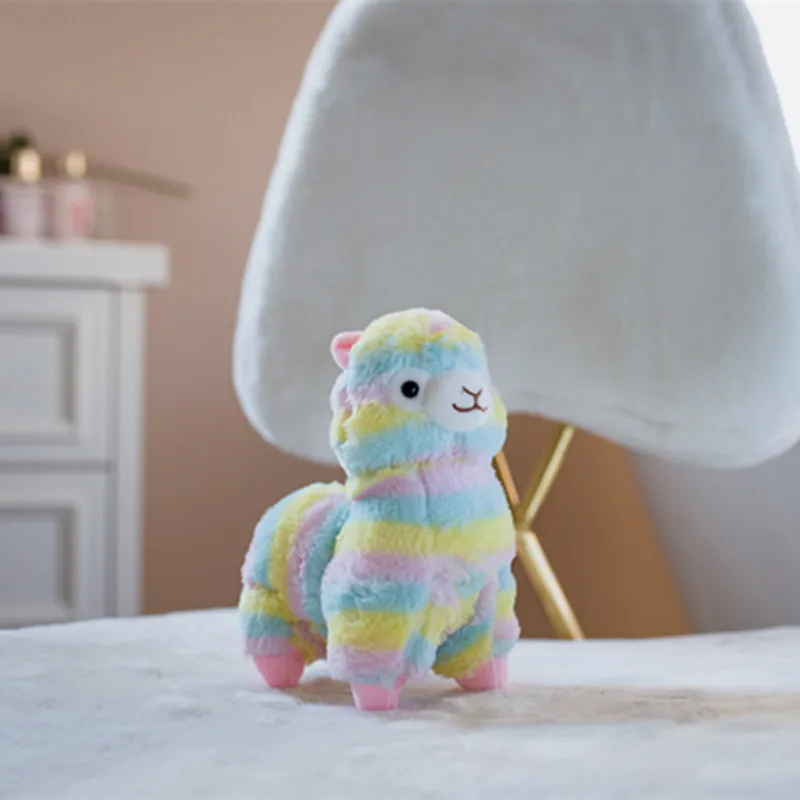 Игрушка плюшевая альпака милая Радужная кукла Зверюшка из мягкого хлопка
