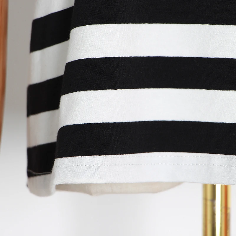 Женская футболка в полоску с круглым вырезом и рукавом 2020 | одежда