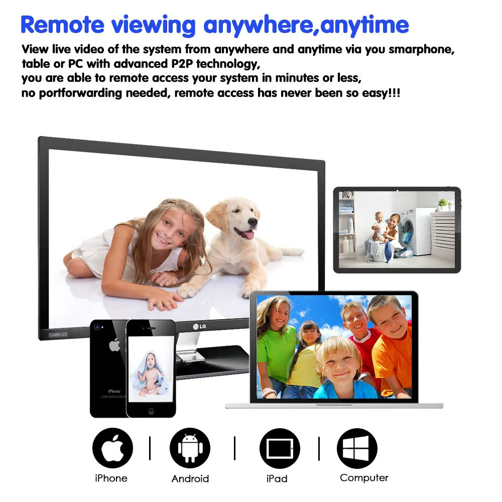 Гибридный видеорегистратор для охранной системы видеонаблюдения 5 в 1 4 канала 8