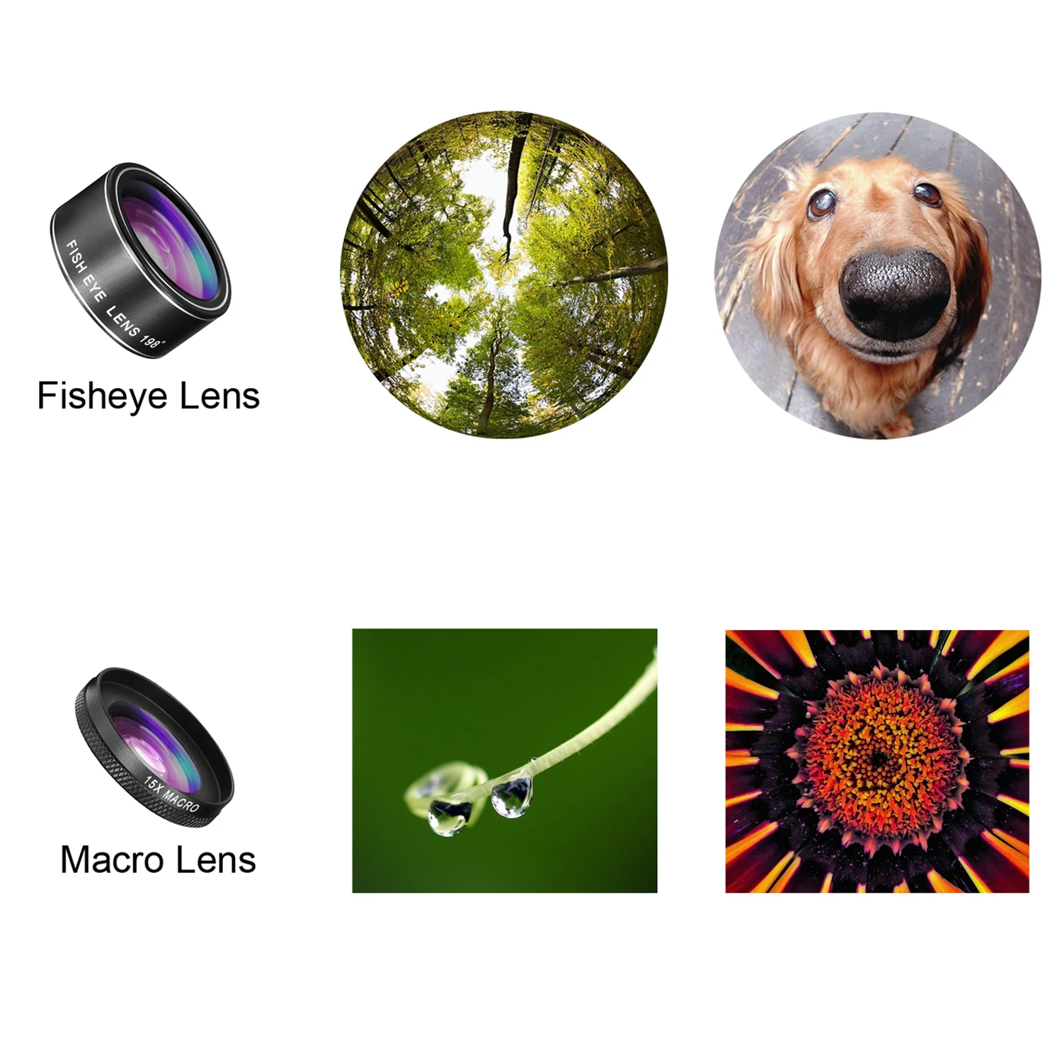 Набор объективов для HD-камеры 5 в 1 объектив рыбий глаз макро 0 35x широкоугольный 2X