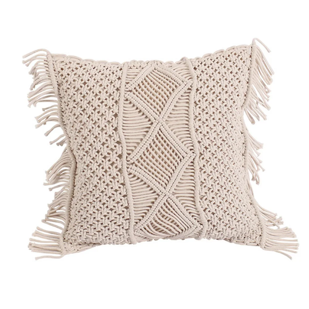 

Bohemia Style Weaving Pillow Cover Pillowcase For Home Decor Bedroom Sofa Solid Color Hollow Pillow Cover Funda Almohada