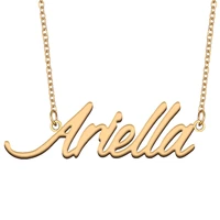 ariella name necklace for women stainless steel jewelry 18k gold plated nameplate pendant femme mother girlfriend gift